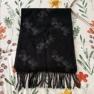 Coach Black Carriage Print Scarf